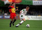 28 March 2001; Damien Duff of Republic of Ireland in action against Juli Sanchez of Andorra during the 2002 FIFA World Cup Qualifier match between Andorra and Republic of Ireland at the Mini Estadi in Barcelona, Spain. Photo by Damien Eagers/Sportsfile
