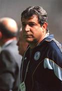 24 March 2001; Cyprus manager Stavros Papadopoulos during the 2002 FIFA World Cup Qualification Group 2 match between Cyprus and Republic of Ireland at GSP Stadium in Nicosia, Cyprus. Photo by Damien Eagers/Sportsfile