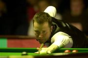 30 March 2001; John Higgins in action against Peter Ebdon during the Irish Masters Snooker Championship at the Citywest Hotel in Dublin. Photo by Matt Browne/Sportsfile