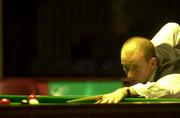 30 March 2001; Peter Ebdon in action against John Higgins during the Irish Masters Snooker Championship at the Citywest Hotel in Dublin. Photo by Matt Browne/Sportsfile