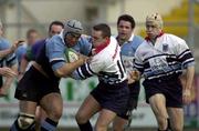 31 March 2001; Junior Charlie of Galwegians is tackled by David Delaney of Shannon during the AIB All-Ireland League Rugby Division 1 match between Shannon RFC and Galwegians RFC at Thomond Park in Limerick. Photo by Brendan Moran/Sportsfile