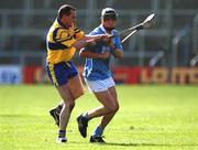 31 March 2001; John Hoyne of Graigue Ballycallan in action against Alan Mulready of Sixmilebridge during the AIB All-Ireland Senior Club Hurling Championship Semi-Final Replay match between Graigue Ballycallan and Sixmilebridge at Semple Stadium in Thurles, Tipperary. Photo by Damien Eagers/Sportsfile