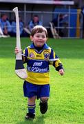 31 March 2001; One of the Sixmilebridge mascots Enna Chaplin pictured before the start of the AIB All-Ireland Senior Club Hurling Championship Semi-Final Replay match between Graigue Ballycallan and Sixmilebridge at Semple Stadium in Thurles, Tipperary. Photo by Ray McManus/Sportsfile