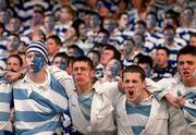 25 March 2001; Blackrock College supporters during the Leinster Schools Schools Cup Final match between Blackrock College and Terenure College at Landowne Road in Dublin. Photo by Aoife Rice/Sportsfile