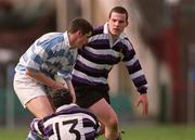 25 March 2001; Alan Henry of Blackrock College is tackled by Killian O'Toole of Terenure College during the Leinster Schools Schools Cup Final match between Blackrock College and Terenure College at Landowne Road in Dublin. Photo by Aoife Rice/Sportsfile