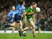1 April 2001; Tomas Ó Sé of Kerry holds off the challenge of Niall O'Donoghue of Dublin during the Allianz National Football League Division 1 match between Kerry and Dublin at Fitzgerald Stadium in Killarney, Kerry. Photo by Brendan Moran/Sportsfile