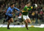 1 April 2001; Éamonn Fitzmaurice of Kerry is held back by Senan Connell of Dublin during the Allianz National Football League Division 1 match between Kerry and Dublin at Fitzgerald Stadium in Killarney, Kerry. Photo by Brendan Moran/Sportsfile