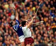17 March 2000; Sean McMahon of St Joseph's Doora Barefield in action against Pat Higgins of St Mary's Athenry during the AIB All-Ireland Senior Club Hurling Championship Final match between Athenry and St Joseph's Doorabarefield at Croke Park in Dublin. Photo by Ray McManus/Sportsfile