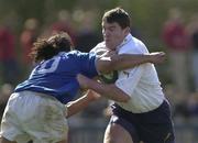 31 March 2001; Cian Mahony of Cork Constitution is tackled by Eddie Hekenui of St Mary's during the AIB All-Ireland League Division 1 match between Cork Constitution RFC and St Mary's RFC at Temple Hill in Cork. Photo by Matt Browne/Sportsfile