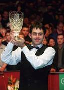 1 April 2001; Ronnie O'Sullivan after winning the Irish Masters Snooker Final at the City West Hotel Dublin. Photo by Brendan Moran/Sportsfile