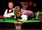 28 March 2001; Ken Doherty during his first round match against Steve Davis at the Irish Masters Snooker at the Citywest Hotel in Dublin. Photo by Matt Browne/Sportsfile