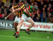 25 March 2001; Ger Connors of Seir Kieran in action against Gary Cahill of Birr during the Offaly County Senior Hurling Championship Final match between Birr and Seir Kieran at St Brendan's Park in Birr, Offaly. Photo by Brendan Moran/Sportsfile