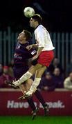 3 March 2001; Robbie Griffin of St Patrick's Athletic in action against Shaun Maher of Bohemians during the Eircom League Premier Division match between St Patrick's Athletic and Bohemians at Richmond Park in Dublin. Photo by David Maher/Sportsfile