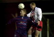 3 March 2001; Robbie Griffen of St Patrick's Athletic in action against Dave Hill of Bohemians during the Eircom League Premier Division match between St Patrick's Athletic and Bohemians at Richmond Park in Dublin. Photo by David Maher/Sportsfile