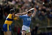 31 March 2001; Tomas Dermody of Graigue Ballycallan in action against John O'Connell of Sixmilebridge during the AIB All-Ireland Senior Club Hurling Championship Semi-Final Replay match between Graigue Ballycallan and Sixmilebridge at Semple Stadium in Thurles, Tipperary. Photo by Ray McManus/Sportsfile