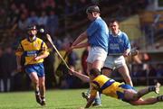 31 March 2001; Michael Hoyne of Graigue Ballycallan in action against Alan Mulready of Sixmilebridge during the AIB All-Ireland Senior Club Hurling Championship Semi-Final Replay match between Graigue Ballycallan and Sixmilebridge at Semple Stadium in Thurles, Tipperary. Photo by Ray McManus/Sportsfile
