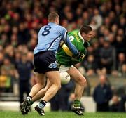 1 April 2001; Darragh Ó Sé of Kerry is tackled by Ciarán Whelan of Dublin during the Allianz National Football League Division 1 match between Kerry and Dublin at Fitzgerald Stadium in Killarney, Kerry. Photo by Brendan Moran/Sportsfile