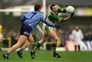1 April 2001; Séamus Moynihan of Kerry gets the ball away despite the challenge of Peadar Andrews of Dublin during the Allianz National Football League Division 1 match between Kerry and Dublin at Fitzgerald Stadium in Killarney, Kerry. Photo by Brendan Moran/Sportsfile