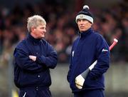 1 April 2001; Galway manager Noel Lane, left, with selector Joe Connolly before the Allianz National Hurling League Division 1A Round 4 match between Galway and Limerick at Duggan Park in Ballinasloe, Galway. Photo by Damien Eagers/Sportsfile