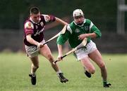 1 April 2001; Paul O'Grady of Limerick gets away from Derek Hardiman of Galway during the Allianz National Hurling League Division 1A Round 4 match between Galway and Limerick at Duggan Park in Ballinasloe, Galway. Photo by Damien Eagers/Sportsfile