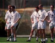 21 March 2001; Republic of Ireland players, from left, Gary Doherty, Mark Kinsella, Robbie Keane, Steve Finnan, Roy Keane, and Richard Dunne during a Republic of Ireland training session in Limassol, Cyprus. Photo by Damien Eagers/Sportsfile