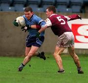 8 April 2001; Niall O'Donoghue of Dublin Declan Meehan of Galway during the Allianz GAA National Football League Division 1A match between Dublin and Galway at Parnell Park in Dublin. Photo by Aoife Rice/Sportsfile