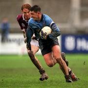 8 April 2001; Senan Connell of Dublin in action against Lorcan Colleran of Galway during the Allianz GAA National Football League Division 1A match between Dublin and Galway at Parnell Park in Dublin. Photo by Ray McManus/Sportsfile