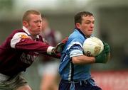 8 April 2001; Niall O'Donoghue of Dublin is tackled by Michael Comer of Galway during the Allianz GAA National Football League Division 1A match between Dublin and Galway at Parnell Park in Dublin. Photo by Ray McManus/Sportsfile