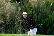 30 March 2001; Mark Williams plays out of the bunker onto the 6th green at the Citywest Golf Club, before his semi final match tomorrow with Stephen Hendry at the Irish Masters Snooker, Citywest Hotel. Picture credit; Matt Browne / SPORTSFILE *EDI*