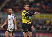 5 February 2016; Referee  Nigel Owens. Guinness PRO12, Round 12, Refixture, Ulster v Newport Gwent Dragons, Kingspan Stadium, Ravenhill Park, Belfast, Co. Antrim. Picture credit: Oliver McVeigh / SPORTSFILE