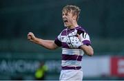 9 February 2016; Clongowes Wood College captain Jack Moore celebrates at the final whistle. Bank of Ireland Leinster Schools Senior Cup 2nd Round, Clongowes Wood College v CBC Monkstown. Donnybrook Stadium, Donnybrook, Dublin. Picture credit; David Fitzgerald / SPORTSFILE