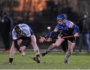 9 February 2016; Ross King, University College Dublin, in action against Michael Campion, Maynooth University. Independent.ie HE GAA Fitzgibbon Cup, Group A, Round 3, University College Dublin v Maynooth University. UCD, Belfield, Dublin. Picture credit: Sam Barnes / SPORTSFILE