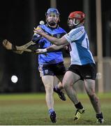 9 February 2016; Pat Hannon, University College Dublin, in action against Ayrton Gleeson, Maynooth University. Independent.ie HE GAA Fitzgibbon Cup, Group A, Round 3, University College Dublin v Maynooth University. UCD, Belfield, Dublin. Picture credit: Sam Barnes / SPORTSFILE