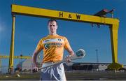 10 February 2016; Pictured at the Belfast launch of the 2016 Allianz Hurling League is Antrim’s Liam Watson. Antrim face Derry in the first round of Division 2 in Owenbeg, Co. Derry, on Sunday, February 14th, whilst Wexford will face Limerick in the opening round of the Allianz Hurling League Division 1 in the Gaelic Grounds, Limerick, this Saturday, February 13th. Harland & Wolf site, Belfast, Co. Antrim. Photo by Sportsfile