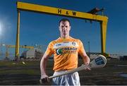 10 February 2016; Pictured at the Belfast launch of the 2016 Allianz Hurling League is Antrim’s Liam Watson. Antrim face Derry in the first round of Division 2 in Owenbeg, Co. Derry, on Sunday, February 14th, whilst Wexford will face Limerick in the opening round of the Allianz Hurling League Division 1 in the Gaelic Grounds, Limerick, this Saturday, February 13th. Harland & Wolf site, Belfast, Co. Antrim. Photo by Sportsfile