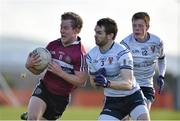10 February 2016; Kieran McGeary, St Mary's University College, in action against Ronan McNamee, University of Ulster Jordanstown. Independent.ie HE GAA Sigerson Cup, Quarter-Final, University of Ulster Jordanstown v St Mary's University College, UUJ, Jordanstown, Co. Antrim. Picture credit: Oliver McVeigh / SPORTSFILE
