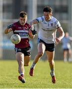 10 February 2016; Paddy McBride, St Mary's University College, in action against Niall McKeever, University of Ulster Jordanstown. Independent.ie HE GAA Sigerson Cup, Quarter-Final, University of Ulster Jordanstown v St Mary's University College, UUJ, Jordanstown, Co. Antrim. Picture credit: Oliver McVeigh / SPORTSFILE