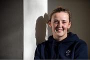 10 February 2016; Ireland's Nikki Caughey poses for a portrait after an Ireland Women's Rugby Squad press conference. Maldron Hotel, Dublin Airport, Dublin. Picture credit: Brendan Moran / SPORTSFILE
