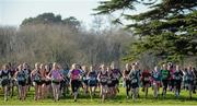 10 February 2016; A general view of the Junior Girls 2000m race start at the GloHealth Leinster Schools' Cross Country. Santry Demesne, Dublin. Picture credit: Seb Daly / SPORTSFILE