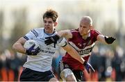 10 February 2016; Conan Grugan, University of Ulster Jordanstown, in action against Danny McBride, St Mary's University College. Independent.ie HE GAA Sigerson Cup, Quarter-Final, University of Ulster Jordanstown v St Mary's University College, UUJ, Jordanstown, Co. Antrim. Picture credit: Oliver McVeigh / SPORTSFILE