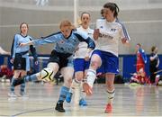 10 February 2016; Kellie Feeley, GMIT, in action against Paula Quinlan, Athlone IT. WSCAI Futsal Finals. University of Limerick, Limerick. Picture credit: Diarmuid Greene / SPORTSFILE