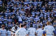 10 February 2016; Belvedere College supporters chant during the game. Blackrock College v Belvedere College - Bank of Ireland Leinster Schools Senior Cup 2nd Round. Donnybrook Stadium, Donnybrook, Dublin. Picture credit: David Fitzgerald / SPORTSFILE