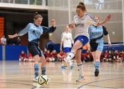 10 February 2016; Noreen Maloney, GMIT, in action against Michelle Cregg, AIT. WSCAI Futsal Finals. University of Limerick, Limerick. Picture credit: Diarmuid Greene / SPORTSFILE