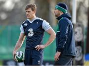 11 February 2016; Ireland's Andrew Trimble, left, and Rob Kearney during squad training. Carton House, Maynooth, Co. Kildare. Picture credit: Brendan Moran / SPORTSFILE