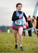 11 February 2016; Lucy Holmes, Ard Scoil na nDéise, on her way to winning the Junior Girls event. GloHealth Munster Schools Cross Country, Tramore Valley Park, Cork City. Picture credit: Seb Daly / SPORTSFILE