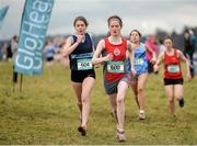 11 February 2016; Avril Deegan, centre, Presentation Thurles, in action during the Senior Girls event. GloHealth Munster Schools Cross Country, Tramore Valley Park, Cork City. Picture credit: Seb Daly / SPORTSFILE