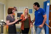 11 February 2016; Leinster Rugby club captain Isa Nacewa with Dr Deirdre Ward, Consultant Cardiologist, left, and CRY Ambassador Jacqui Hurley, during a visit to Tallaght Hospital to see at first hand the work being doing in the Centre for Cardiac Risk in Younger Persons. Contemplative Room, Tallaght Hospital, Tallaght, Dublin. Picture credit: Ray McManus / SPORTSFILE