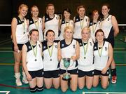 10 December 2009; The Mount St Michael Claremorris, Mayo, team with the Ryan cup after victory over St Leo's College Carlow. VAI Schools Senior Volleyball Finals 2009, Senior Girls 'A' Final, UCD Sports Centre, Belfield, Dublin. Picture credit: Stephen McCarthy / SPORTSFILE