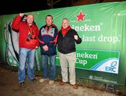 11 December 2009; Munster supporters Joe Horgan, Peter Barry, and Richard Moloney ahead of their side's Heineken Cup match against Perpignan. Thomond Park, Limeirck. Picture credit: Stephen McCarthy / SPORTSFILE