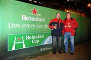 11 December 2009; Munster supporters Billy Fitzgerald, left, and Eddie Sheehan, from Limerick, ahead of their side's Heineken Cup match against Perpignan. Thomond Park, Limeirck. Picture credit: Stephen McCarthy / SPORTSFILE